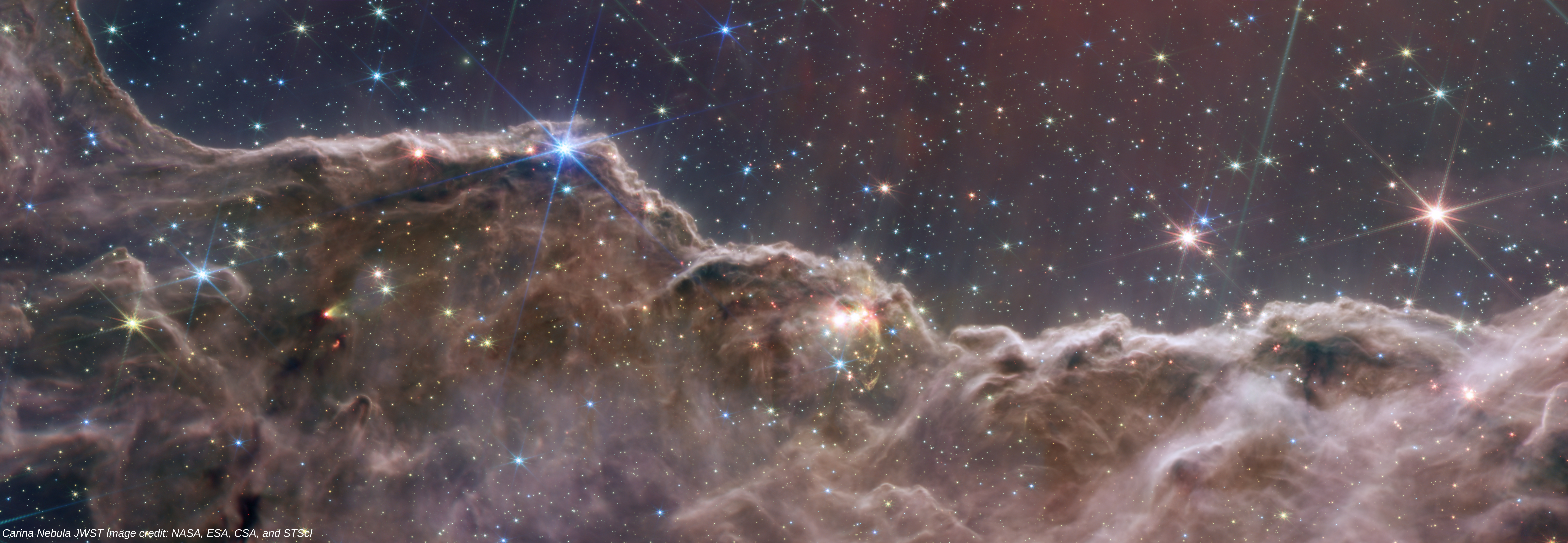 Carina Nebula JWST Image credit: NASA, ESA, CSA, and STScI